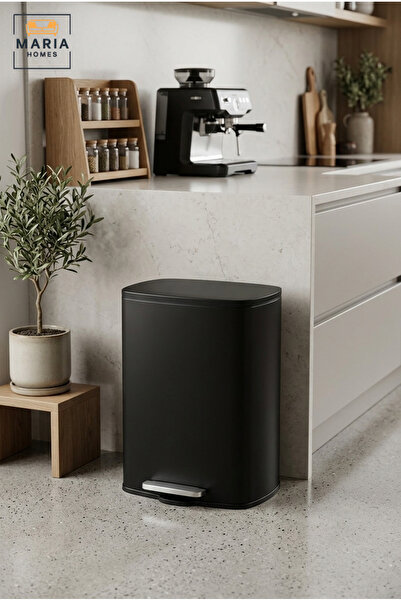 MARIA HOMES Rectangular Pedal Trash Bin with Lid, Slim Hands-Free Waste Conta...