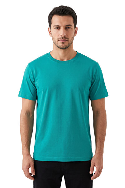 DK DAKSEL Green Basic Unisex Cotton T-Shirt Crew Neck Comfortable Fit