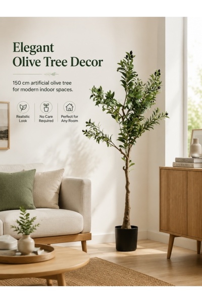 Generic Artificial Olive Tree 150 cm, Realistic Indoor Decorative Plant with ...