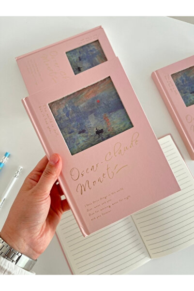 Kağıt Gemi Dükkan Claude Monet Sanat Tasarımlı Çizgili Sert Kapak Defter/Ajan...