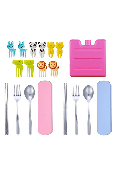 STAR BABiES Lunchbox Essentials Set Includes 2 Reusable Travel Cutlery Sets (...