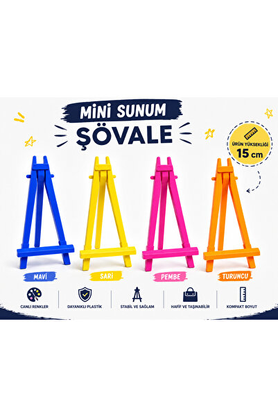 TOMBİ-X 15 cm Mini Dekoratif Şövale – Renkli Masaüstü Sunum ve Dekoratif Ürün...