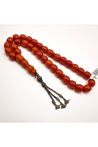 Generic Antique Bagha Sharba Rosary 33 Beads 11mm Orange-Red Prayer Beads Tas...