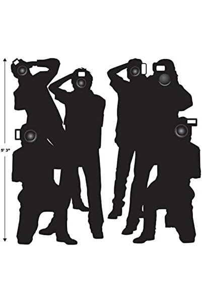 Yıldızan Beistle 6 Pieces Plastic Paparazzi Photo Backdrop Vip Film Awards Ni...