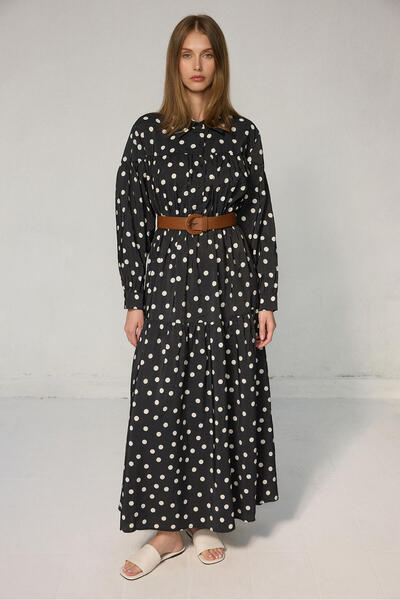 Touché Privé Belted polka dot dress