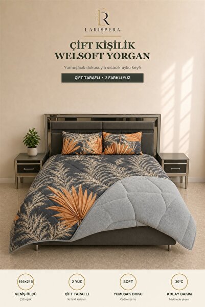 Larispera Double Welsoft Quilt Set 195X215 cm |   2 Pieces of 50X70 cm Pillow...