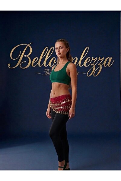 Bellezza Concept Bellezza Gold Para Detaylı Shakira Kemeri Kırmızı - Profesyonel Sahne ve Dans Kemeri