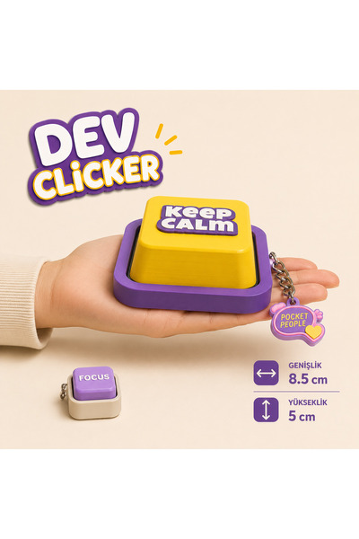 Pocket People Dev Clicker ™   Large Size Fidget Stress Toy - Keychain and Tabletop Decor