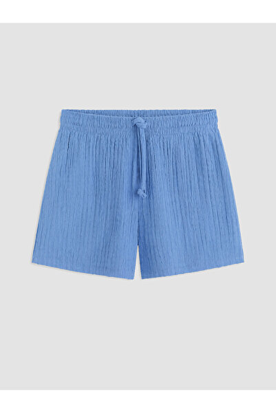 LC Waikiki Trendlucky Women's Textured Shorts with Elastic Waist and Contrast