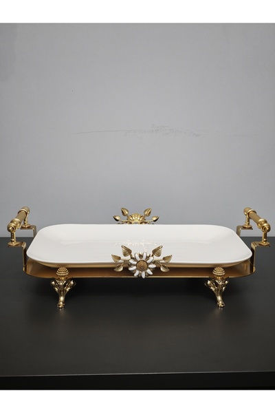 PARILTI HOME COLLECTİON Luxury Rectangular Special Laser-Cut Figured Serving ...