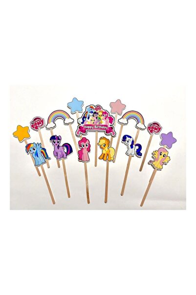 DecoParty Set de decorațiuni pentru tort – Tematică Little Ponies, 15 piese, ...