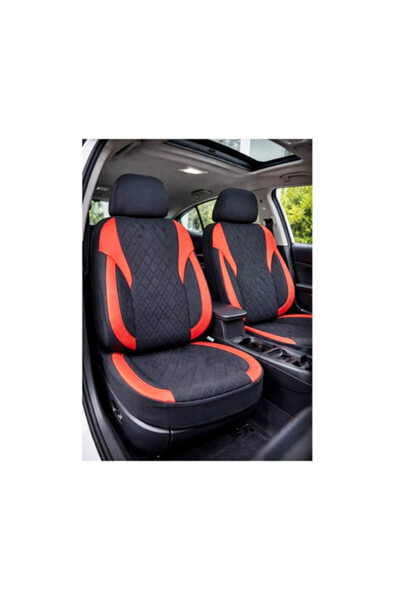 OEM Huse scaune auto universale, fractionate, XL, Textil, Negru cu Rosu