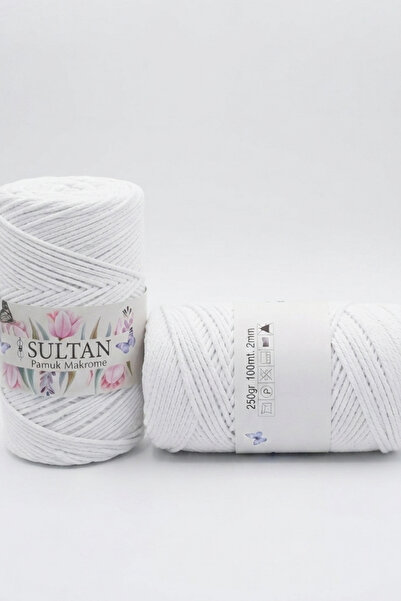 hobi dünyası evim 1 Adet Sultan Pamuk Makrome 260 Gram 100 Metre 2 mm Ip Cant...
