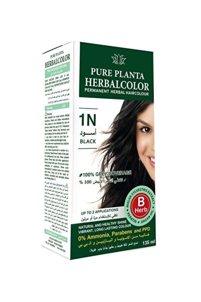 PURE PLANTA Permanent Herbal Hair Dye 1N Black 135ml