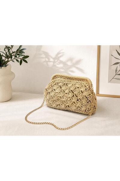 Timeless Portofino Hand Knitted Straw Women's Clutch Hand and Shoulder Bag
