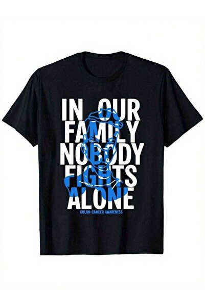 Astogria13 تي شيرت أسود اللون من نوع "In Our Nobody Fights Alone Family Unity...