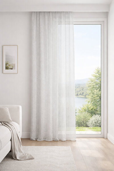 Premier Home Avior Ecru Custom Size Tulle Curtain 180X260 1X2 Pleat