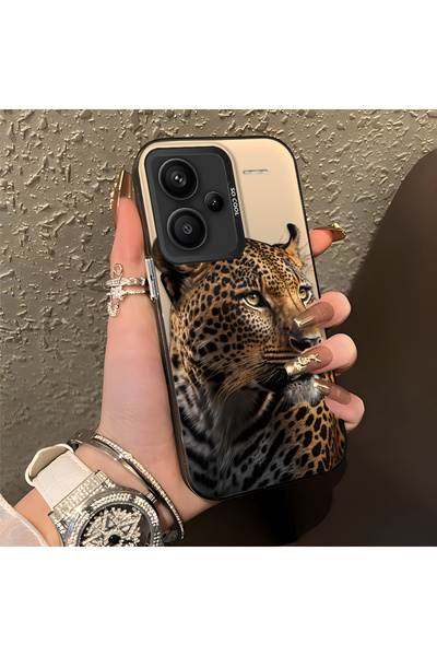 CASEVIBE Redmi Note 13 Pro Plus+ 5G Uyumlu Leopar Deseni Darbeye Dayanıklı Te...