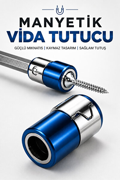 Badem10 (1 Adet) Mıknatıslı Vida Tutucu Halka 1/4 İnç 6,35 mm Bits Uç Matkap ...