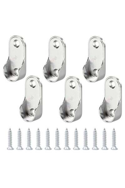 Duravel Oval Closet Rod End Flange Bracket, Wardrobe Hanger Pipe Fitting Oval...