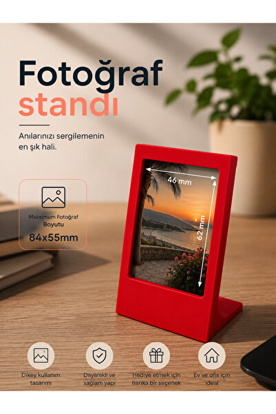 Tulparmekanik Masaüstü Instax Uyumlu Fotoğraf Standı Dekoratif Sevgili Çift Ç...