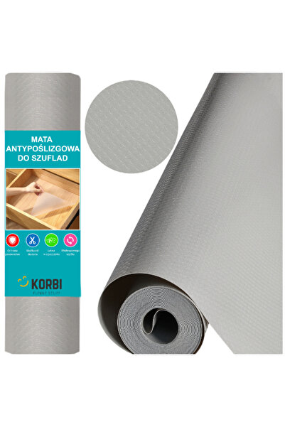 Korbi Rolă de folie antiderapantă gri pentru rafturi 500x50 cm