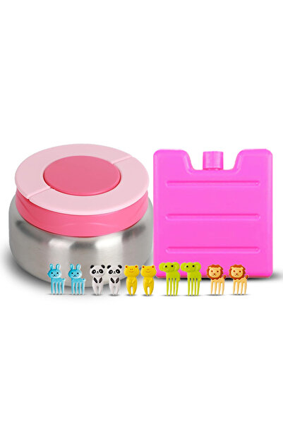 STAR BABiES Set Of 3 Combo - tainless Steel Snack Bowl with Pink Lid, Reusabl...