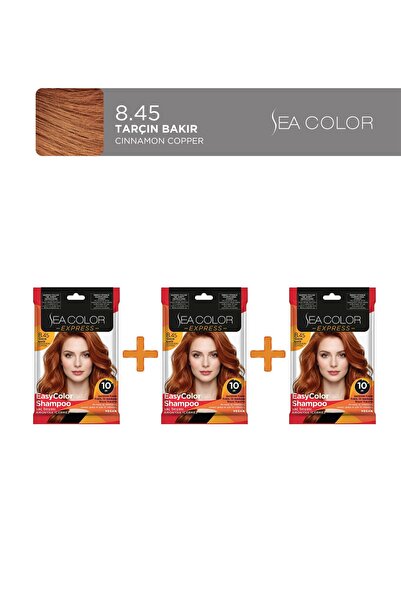 Sea Color 3''lü Express Amonyaksız Şampuan Boya, Şampuan Kolaylığında Saç Boy...