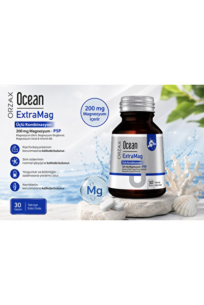 Orzax OCEAN EXTRAMAG ÜÇLÜ KOMBİNASYON 30 TABLET