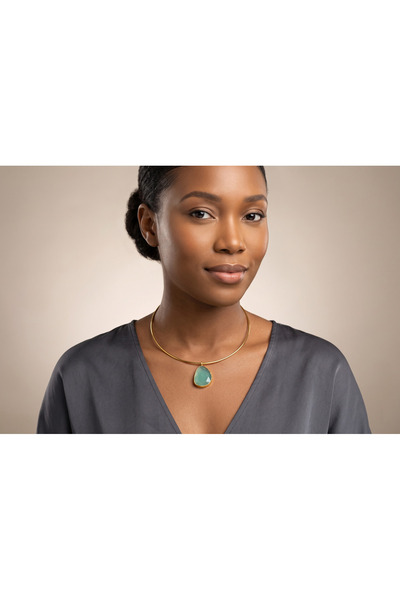Design by Kadir 22 Ayar Altın Kaplama Choker Kolye | Pirinç | Alerji Yapmaz (...
