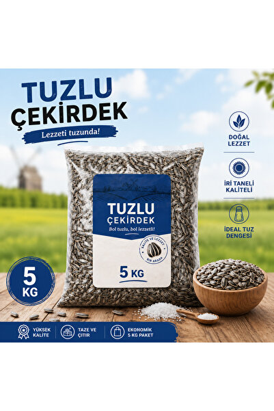 arafalık 5 Kg Tuzlu Siyah Ay Çekirdeği | İri Taneli Taze ve Çıtır Dökme Çekirdek