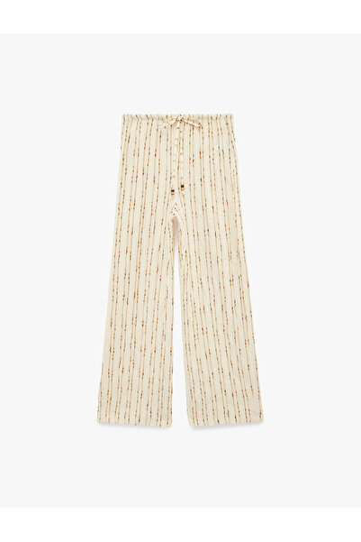 Koton X Şahika Ercümen - Wide-Legged Muslin Fabric Pants with Tie-Waist