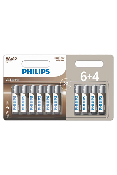 OEM PHILIPS ΜΠΑΤΑΡΙΑ ΑΛΚΑΛΙΚΗ AA (6+4τεμ) - (ΜΕ ΦΟΡΟ 0,20€)