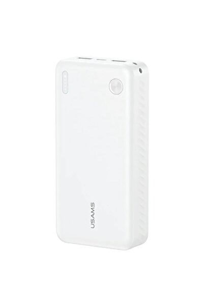 Usams PB83 Power Bank 20000mAh, USB-C și 2x USB-A, PD/QC 3.0, Alb