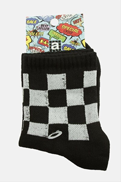 ZERO LAND Ilkestor Square Patterned College Socks 8*28 (182603) - Black