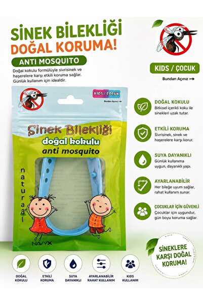 Genel Markalar Çocuk Sinek Kovucu Bileklik Doğal Kokulu Anti Mosquito Ayarlan...