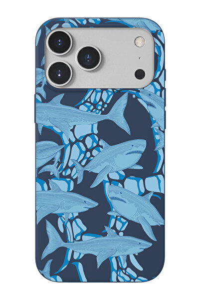 shoptocase iPhone 17 Pro Max Uyumlu Köpekbalığı Desenli Mikrofiber İç Yüzey+ ...