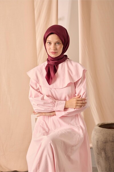 Silk Home Shiny Düz Eşarp Bordo Parlak Dokulu Su ve Leke Tutmayan 90x90