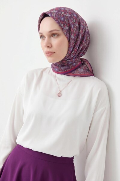 Silk Home Soft Scarf Garden Dark Purple 90X90