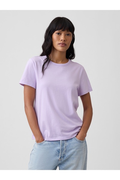 GAP Kadın Lila Favorite Bisiklet Yaka T-Shirt