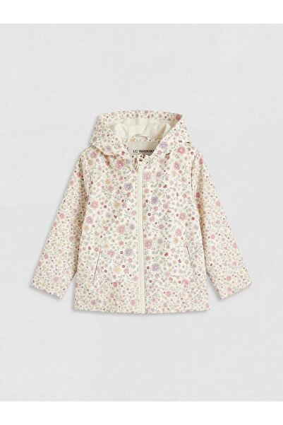 LC Waikiki Floral Patterned Girl's Raincoat (W6)
