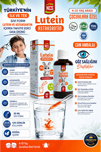 NCS Lutein Astaksantin A Çinko Çocuklara Özel Damla 30 ML 120 Gün Kullanımlık...