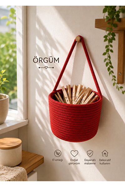 ÖRGÜM Καλάθι Μάνταλαντ Διακοσμητικό Καλάθι Πολλαπλών Χρήσεων
