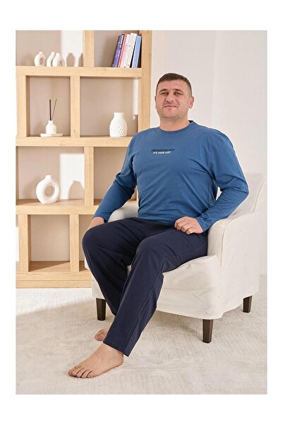 Pijamoni Ανδρικό σετ πιτζάμες με μακρυμάνικο χτενισμένο βαμβάκι με λαιμόκοψη ...
