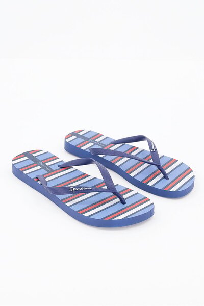 İpanema Women Stripe Flip Flops, Blue Combo