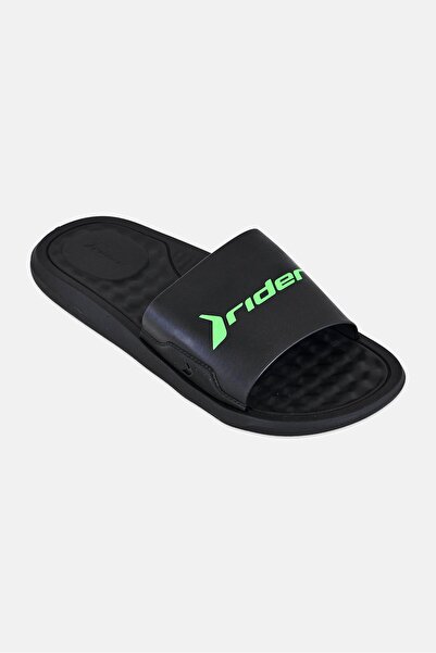 Rider Men Brand Logo Slip On Slides, Black