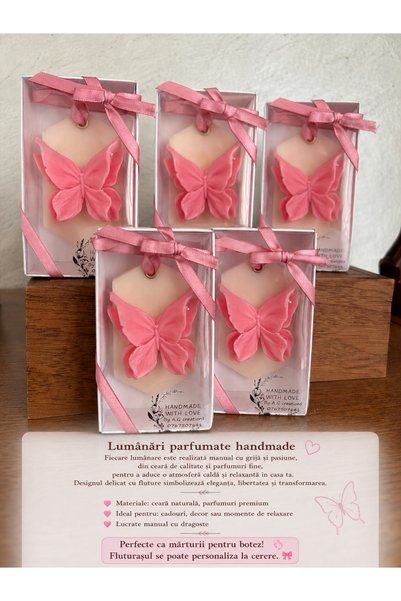 Generic Brand Odorizant decorativ din ceară de soia – Fluture roz