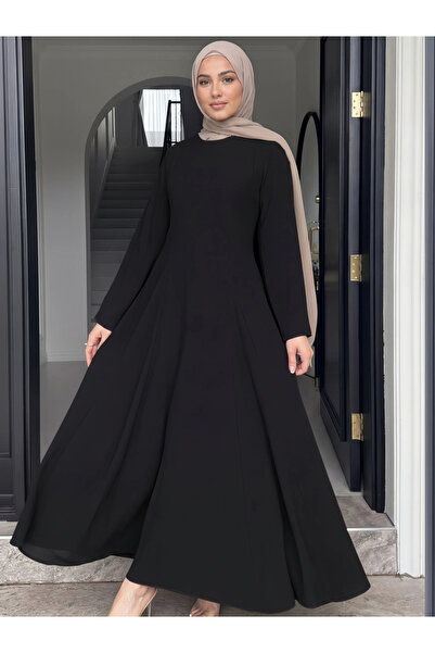Styli فستان ماكسي سادة بأكمام طويلة وقصة A