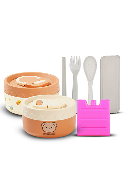 STAR BABiES Set Of 4 Lunch Accessory Combo 2-Piece Cute Cartoon Mini Food Jar...