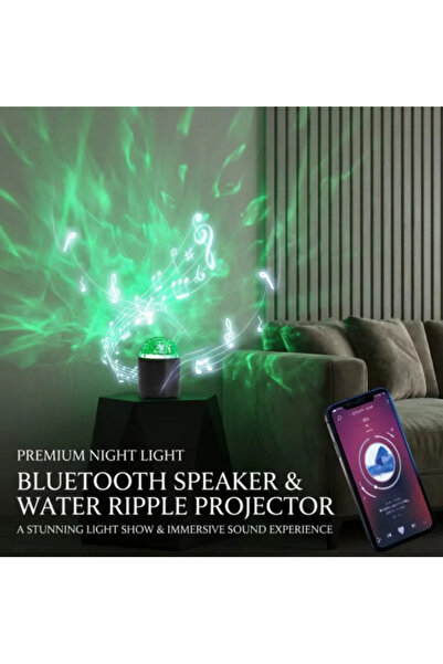 nextbuy Mini Yıldızlı Gökyüzü Projeksiyon Gece ve Masa Lambası Bluetooth Hoparlörlü Şarjlı Romantik Atmosfer Kumandalı Disko Işığı